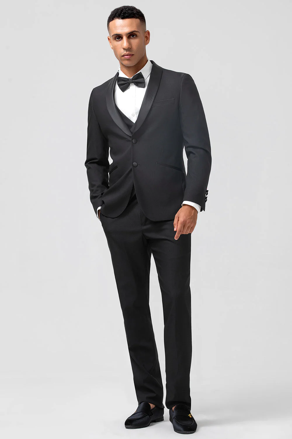 szal klapy 3-częściowe męskie garnitury slim fit - Image 3