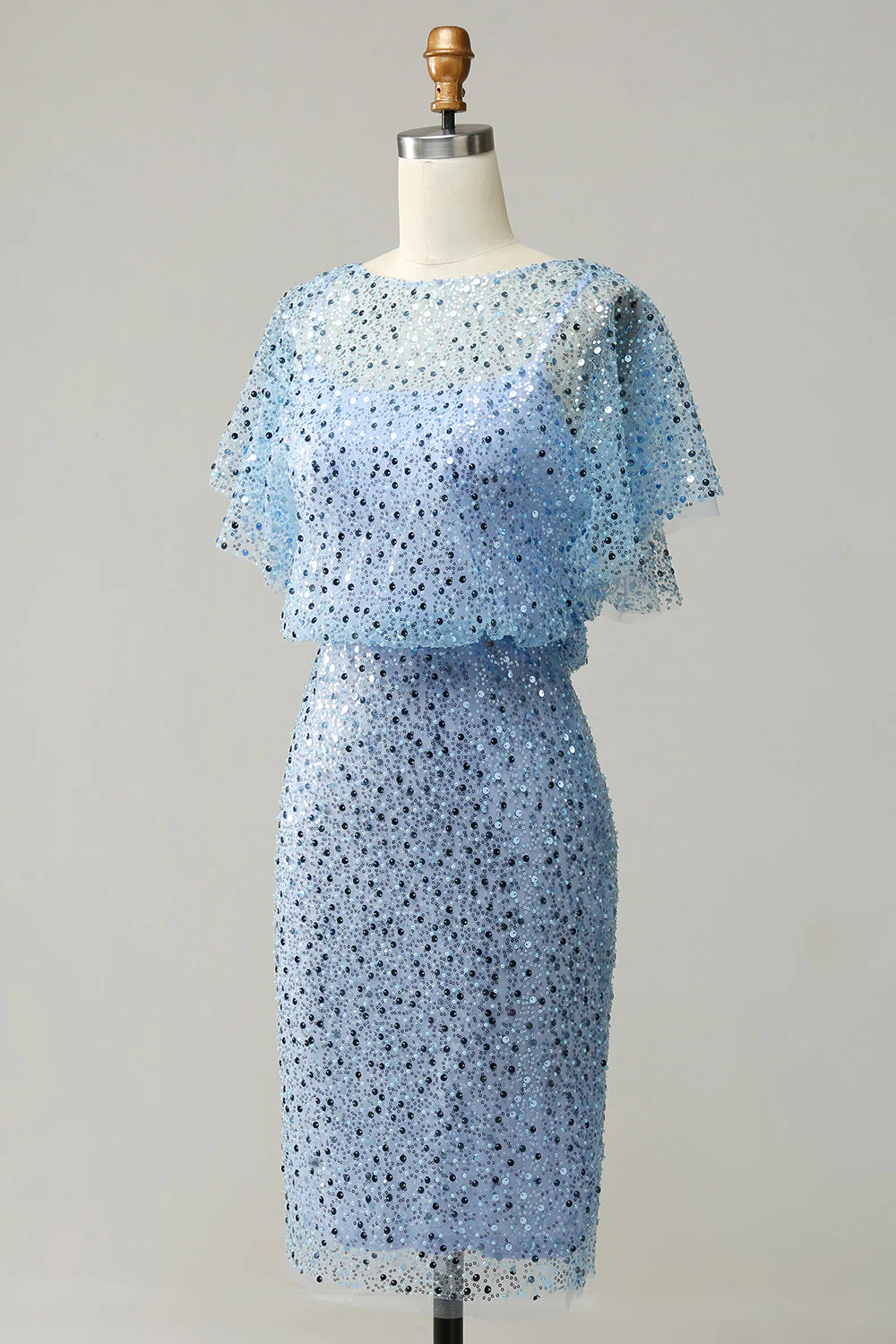 Szaro-niebieska cekinowa sukienka koktajlowa Bodycon - Image 6