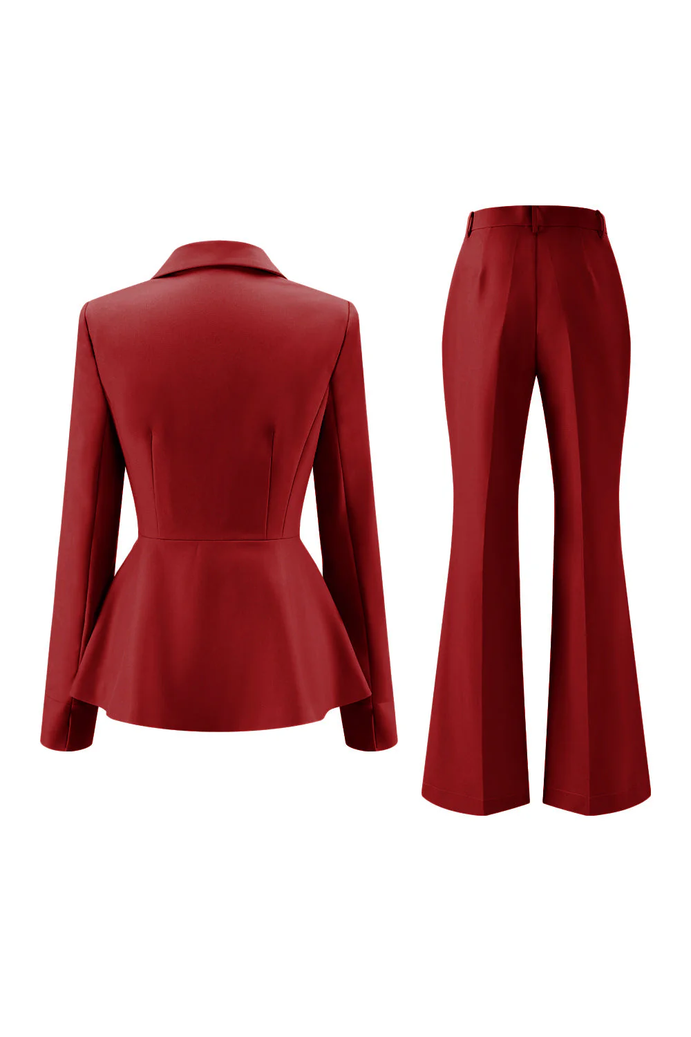 Szaro-zielone 2-częściowe garnitury damskie Slim Fit z guzikiem - Image 10