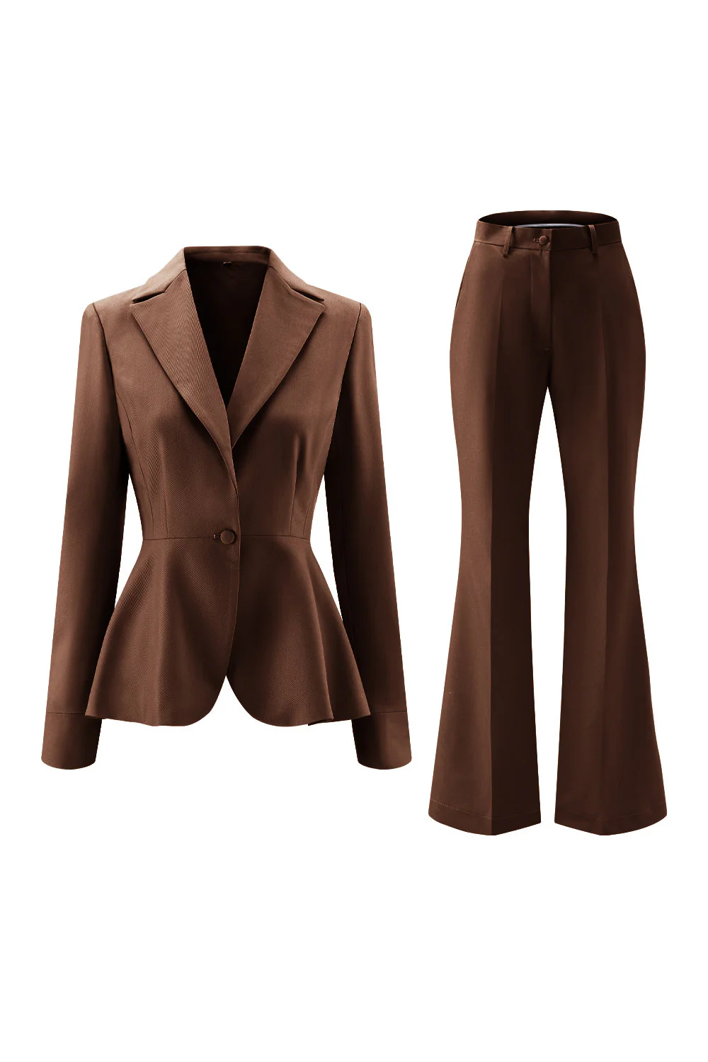 Szaro-zielone 2-częściowe garnitury damskie Slim Fit z guzikiem - Image 13