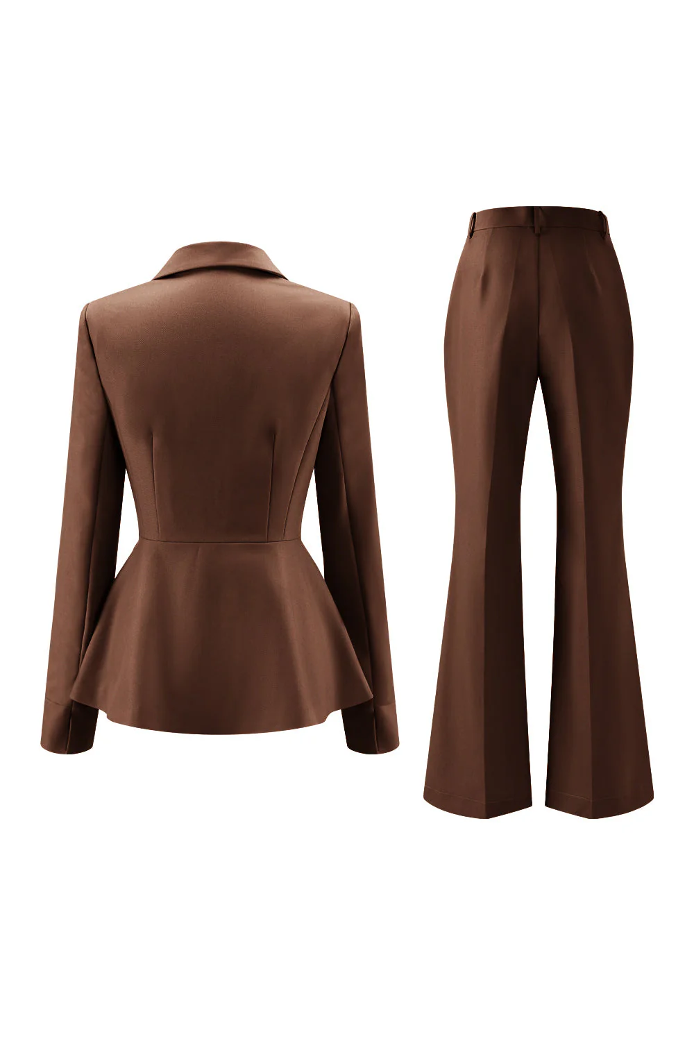 Szaro-zielone 2-częściowe garnitury damskie Slim Fit z guzikiem - Image 14