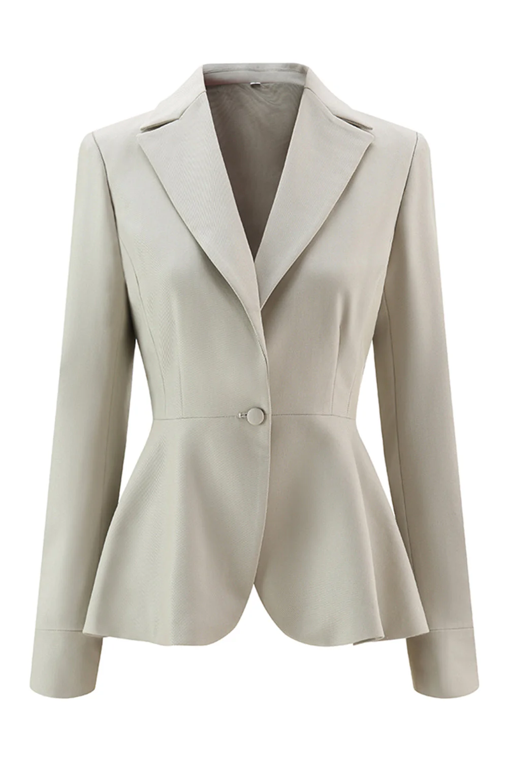 Szaro-zielone 2-częściowe garnitury damskie Slim Fit z guzikiem - Image 3