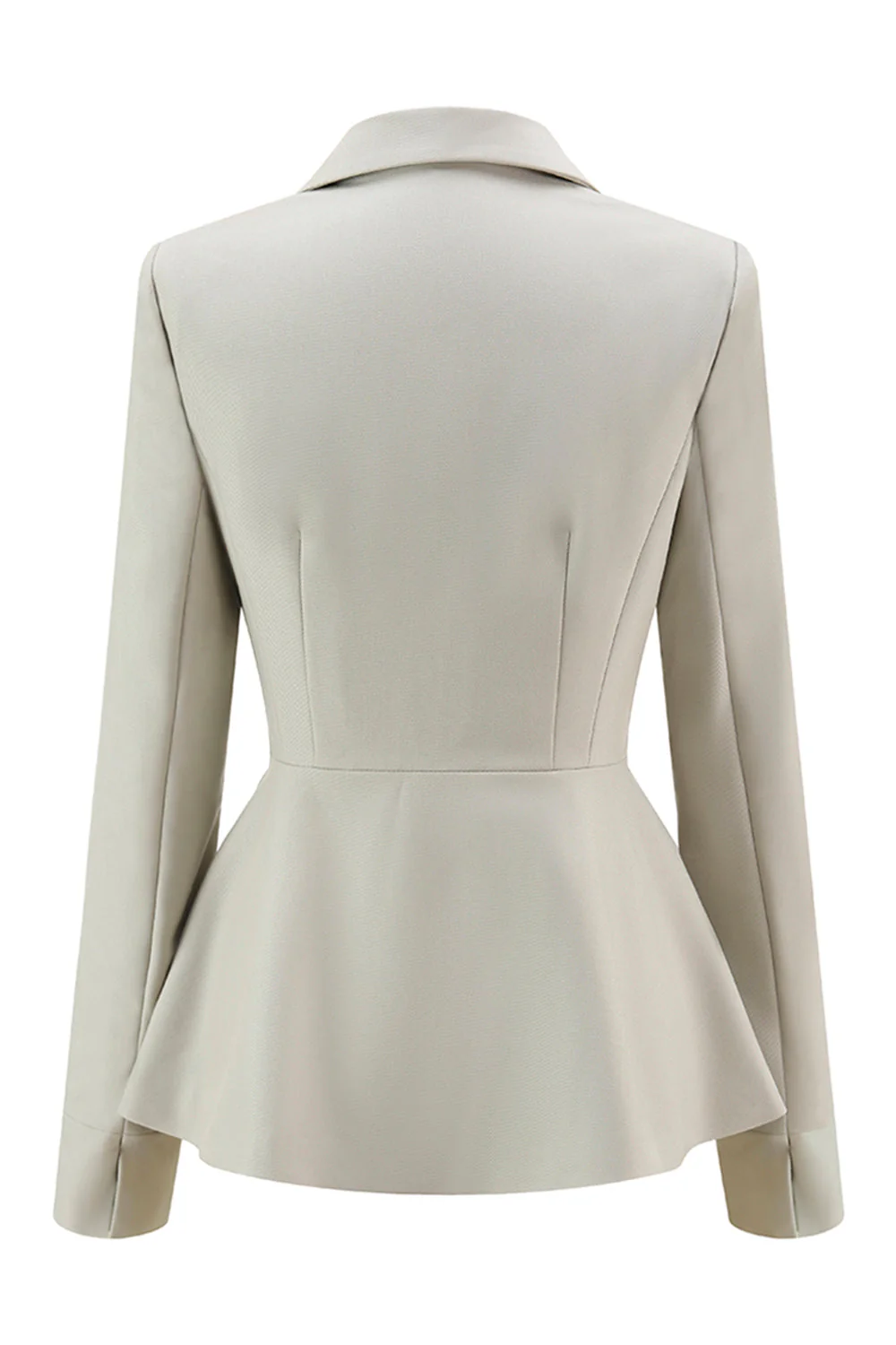 Szaro-zielone 2-częściowe garnitury damskie Slim Fit z guzikiem - Image 4