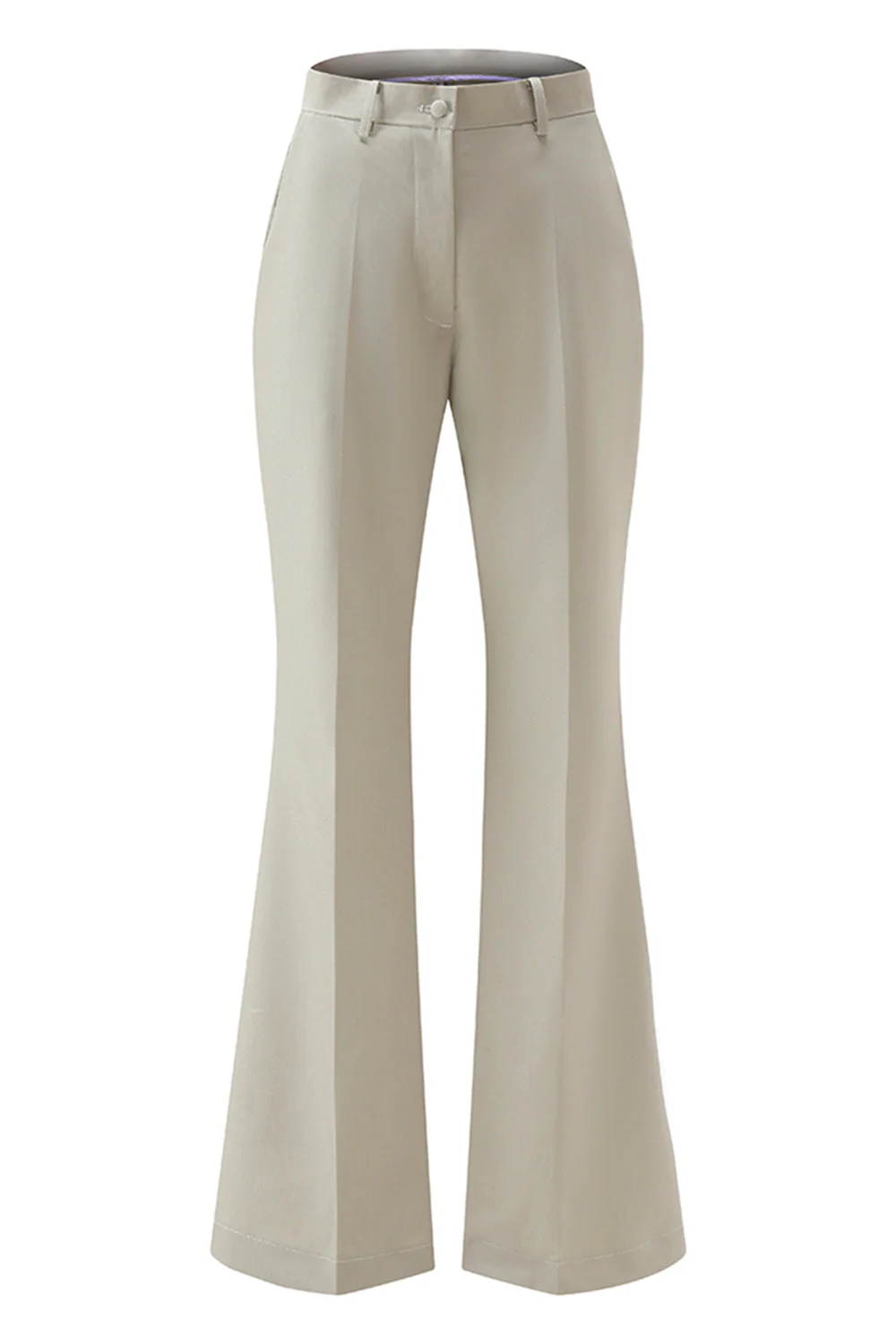 Szaro-zielone 2-częściowe garnitury damskie Slim Fit z guzikiem - Image 5