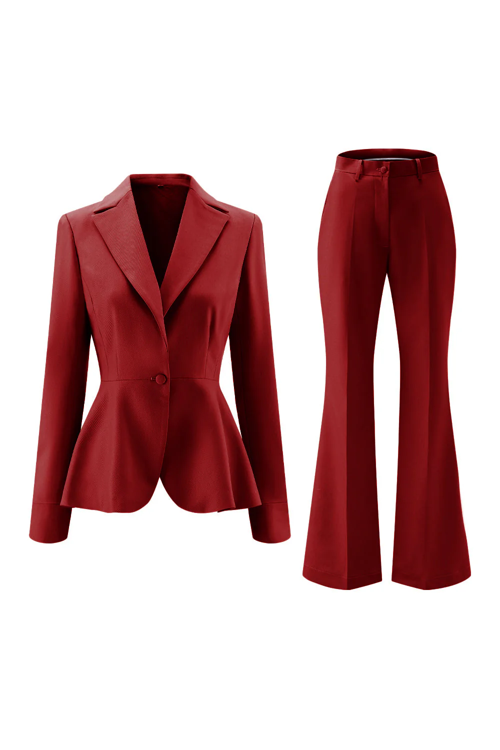 Szaro-zielone 2-częściowe garnitury damskie Slim Fit z guzikiem - Image 9