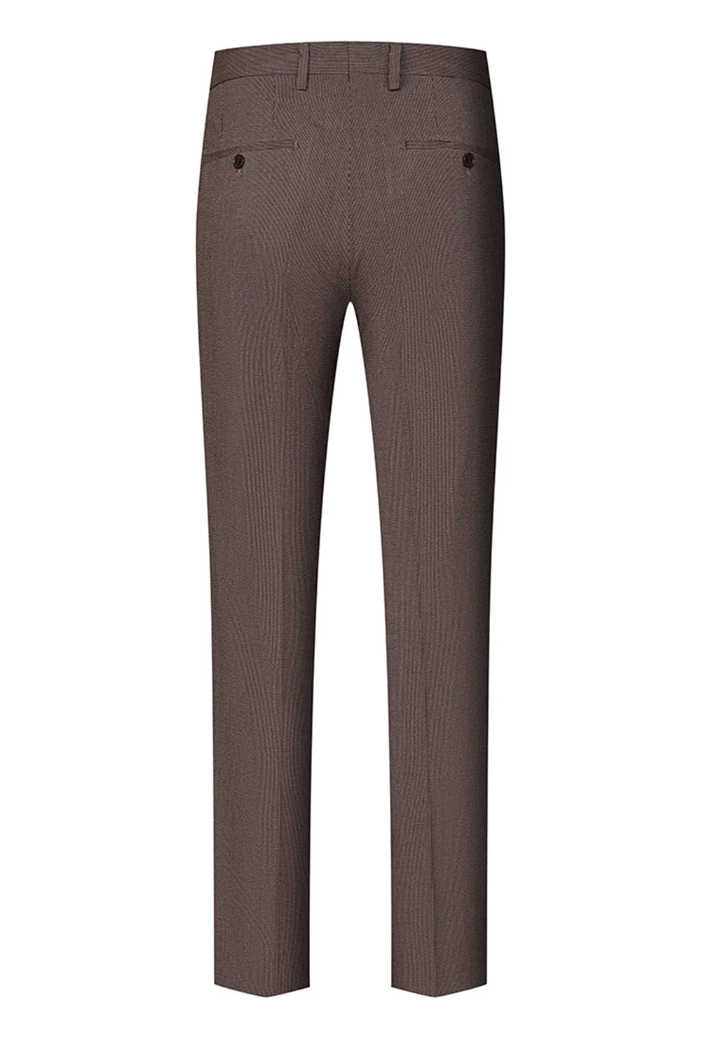 Taupe 3-częściowe męskie garnitury wizytowe z klapą o wycięciu slim fit i jednym guzikiem - Image 6