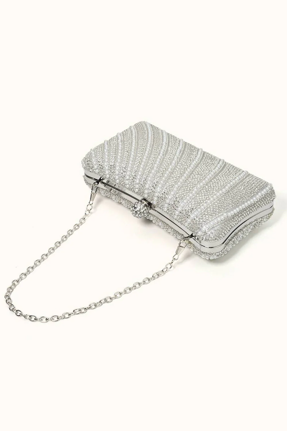 Torba na kopertówkę Golden Sparkly Rhinestone Pearl - Image 7