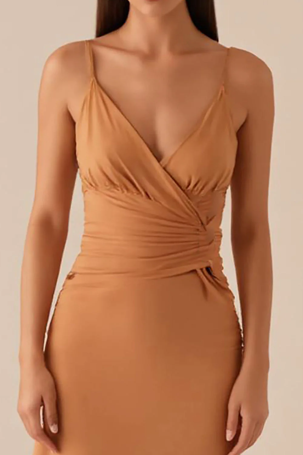 Twilight Sheath Spaghetti Ramiączka Ruched Suknia Wieczorowa - Image 3