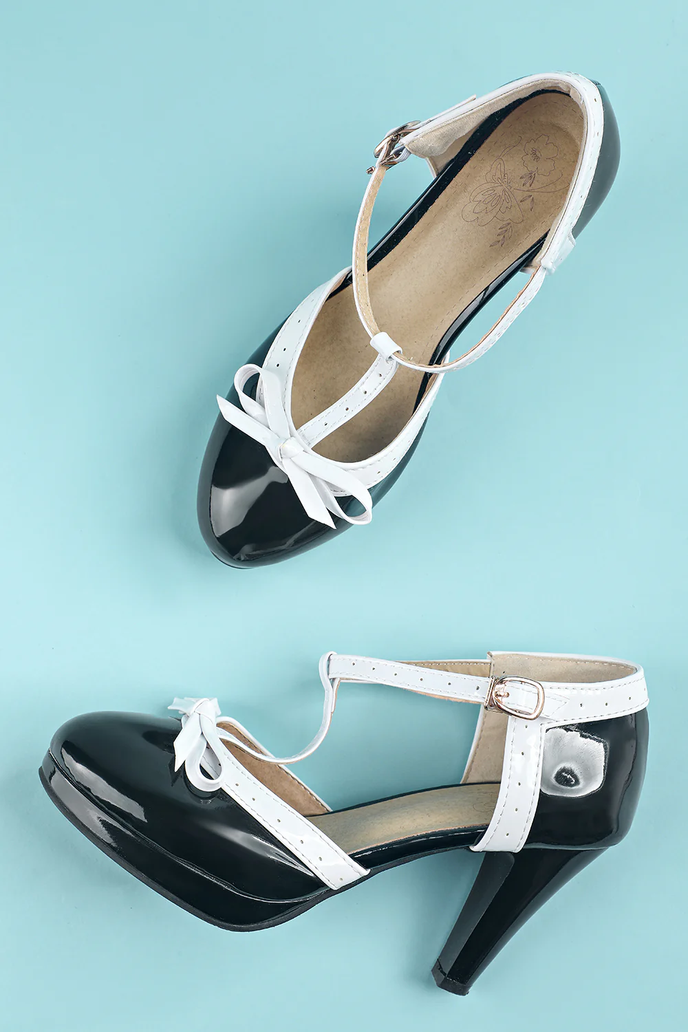 Vintage czerwone t-strap obcasy - Image 5