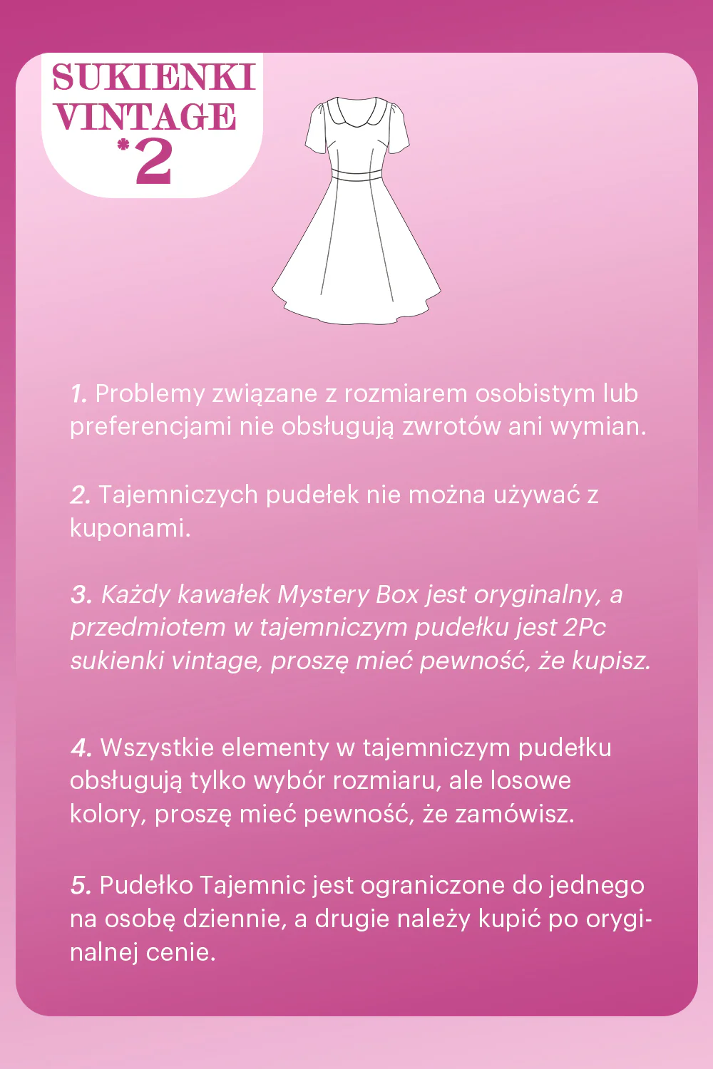 ZAPAKA TAJEMNICZE PUDEŁKO z 2Pc Sukienki Vintage - Image 2