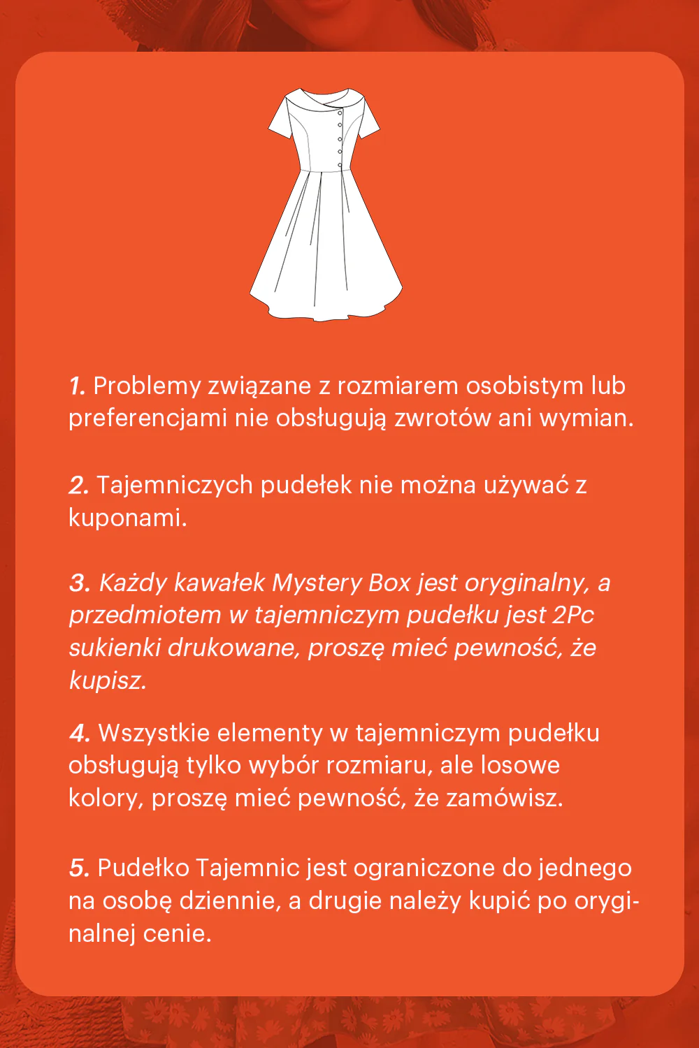 ZAPAKA TAJEMNICZE PUDEŁKO z 2Pc Sukienki Drukowane - Image 2