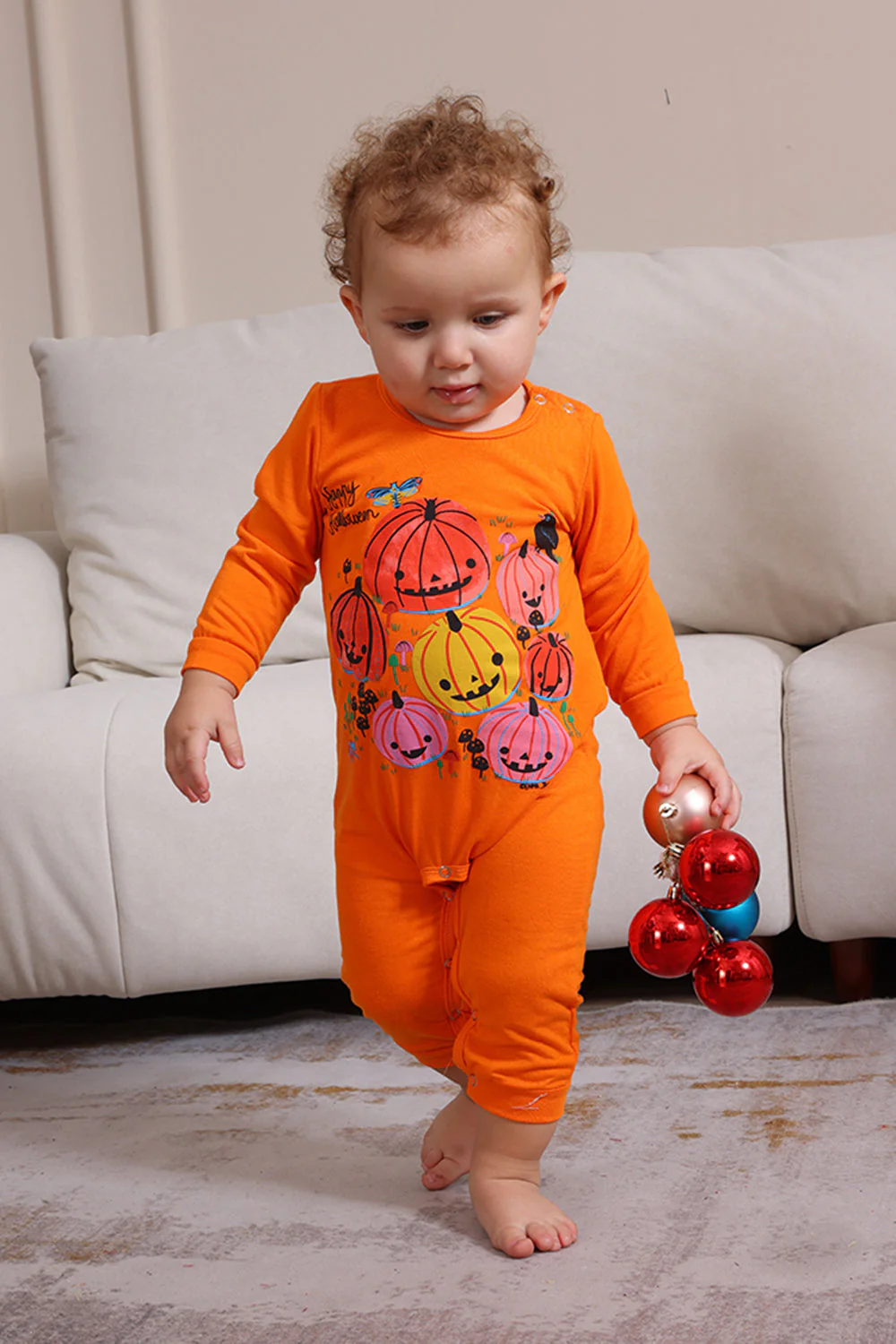 Rodzinna Piżama Halloween W Kolorze Pomarańczowym I Dyniowym - Image 11