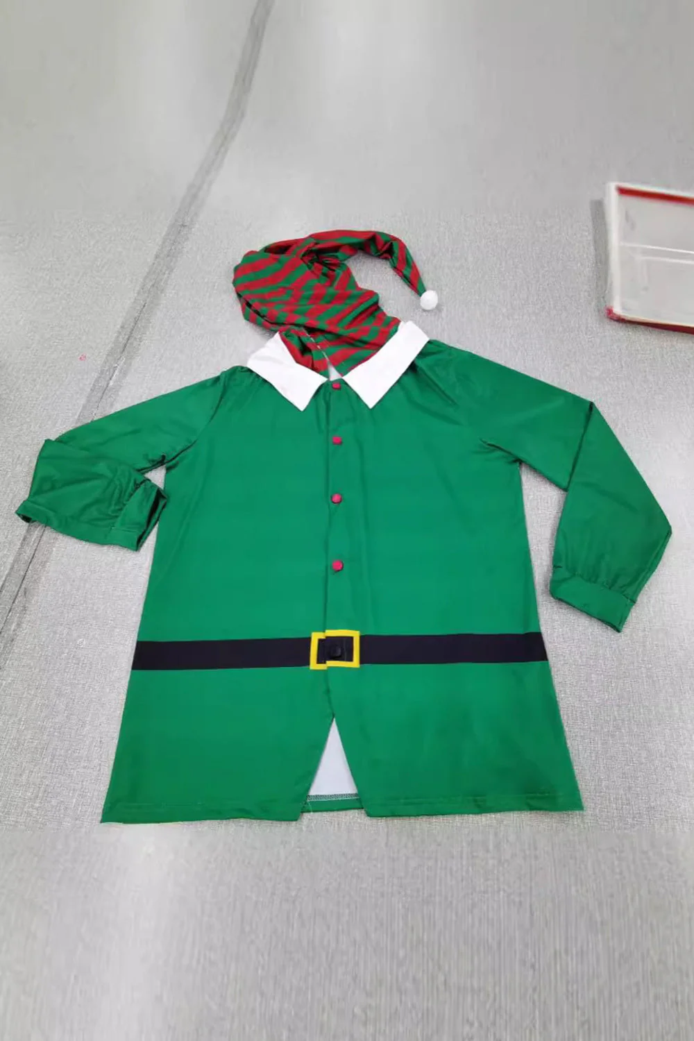 Zielona Piżama Ze Spodniami W Paski Rodzinny Pasujący Świąteczny Zestaw Piżam - Image 2