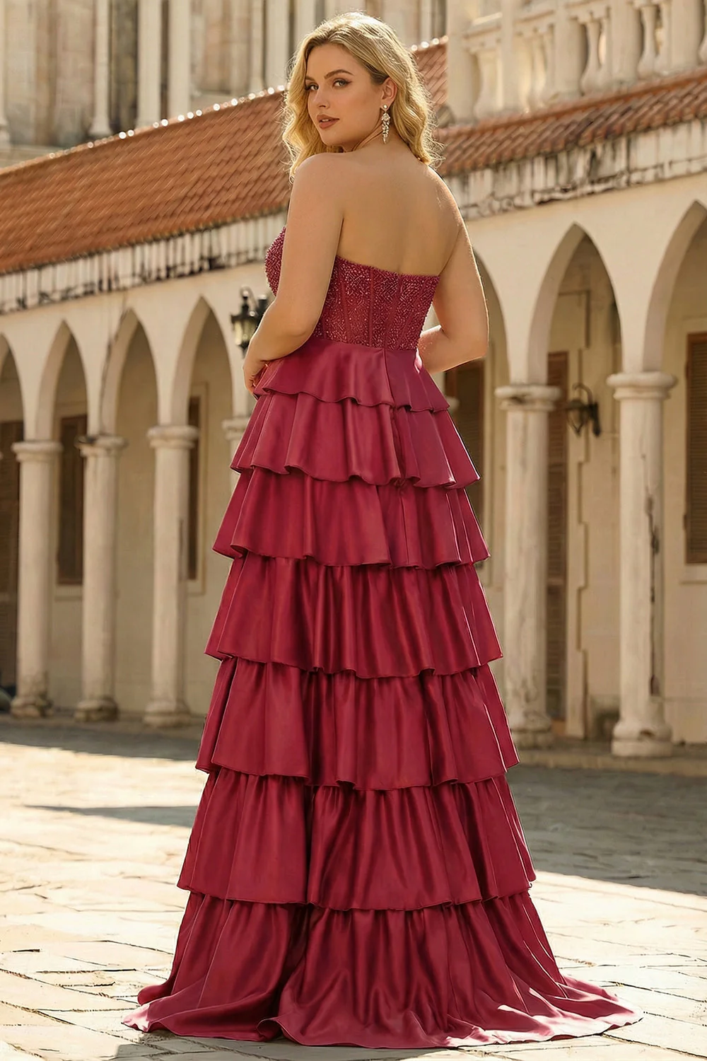 Zielona sukienka na bal Green Sweetheart Princess z satynowym gorsetem, długa plus size sukienka na bal maturalny z rozcięciem - Image 6