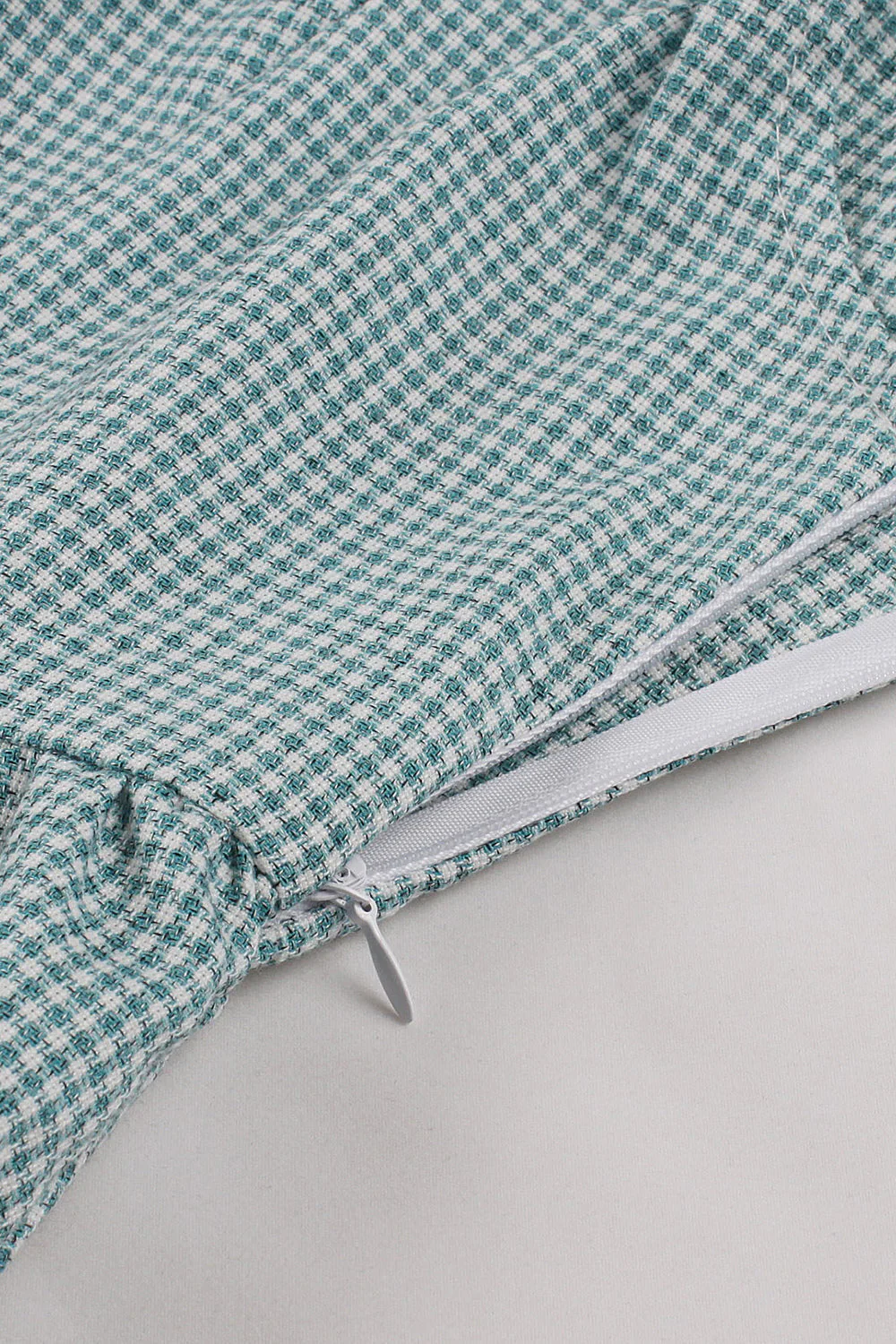 Zielona sukienka w kratę swing z lat 1950. z paskiem - Image 4
