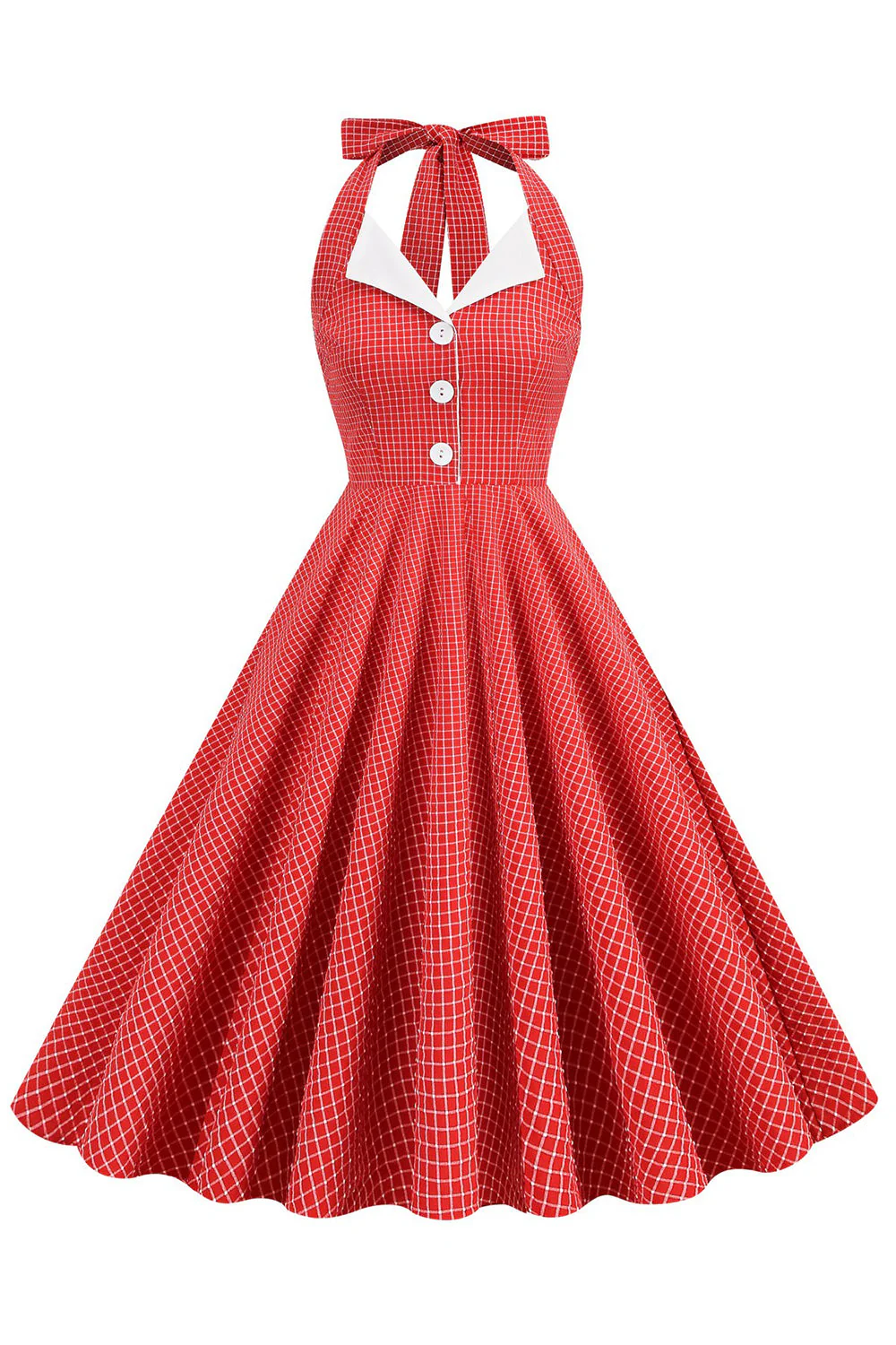 Zielona Sukienki W Stylu Retro Dekolt Halter Sukienka Lata 50 - Image 11