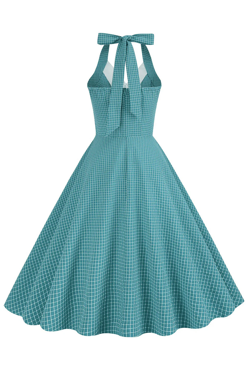 Zielona Sukienki W Stylu Retro Dekolt Halter Sukienka Lata 50 - Image 2