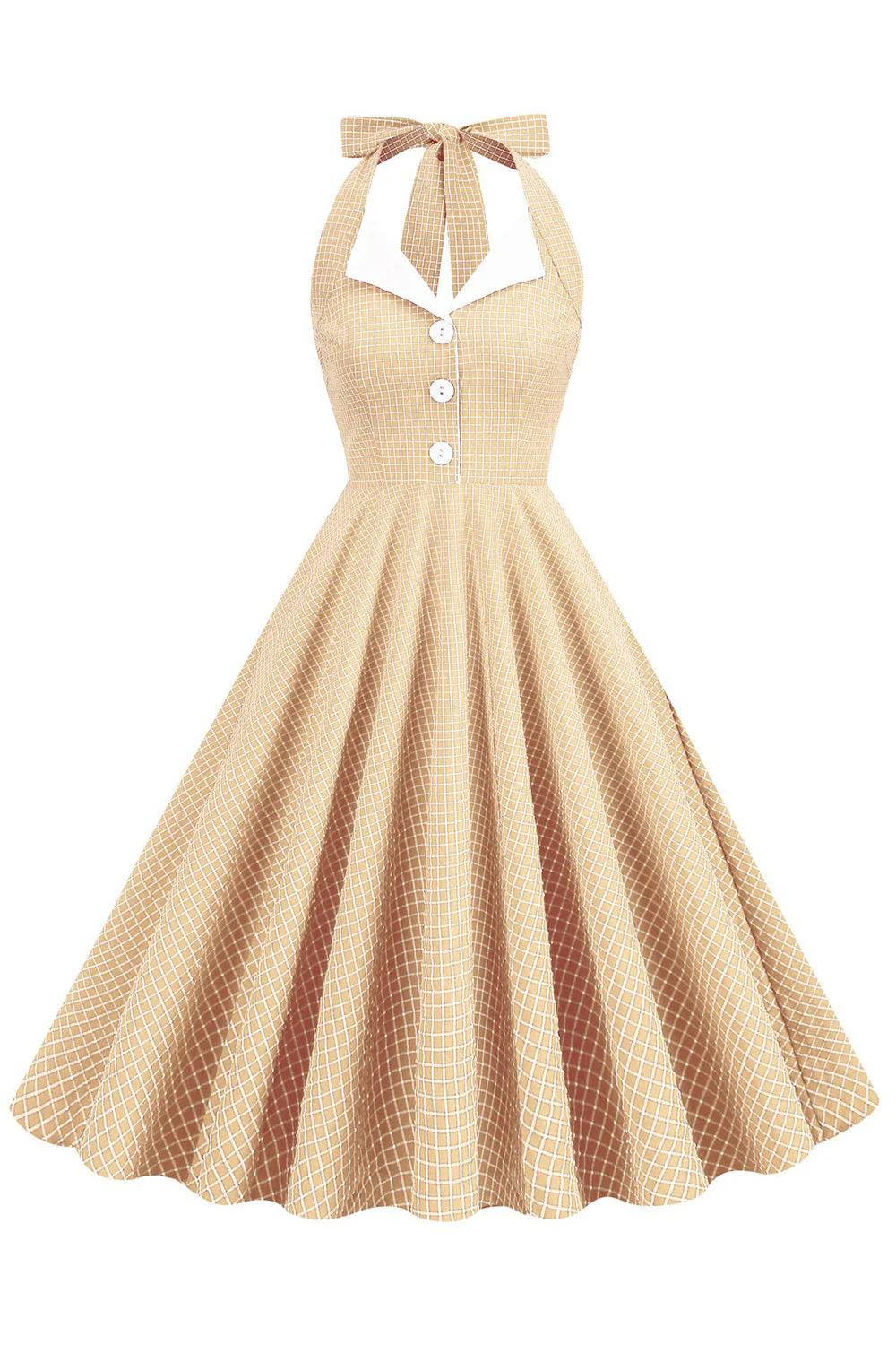 Zielona Sukienki W Stylu Retro Dekolt Halter Sukienka Lata 50 - Image 7