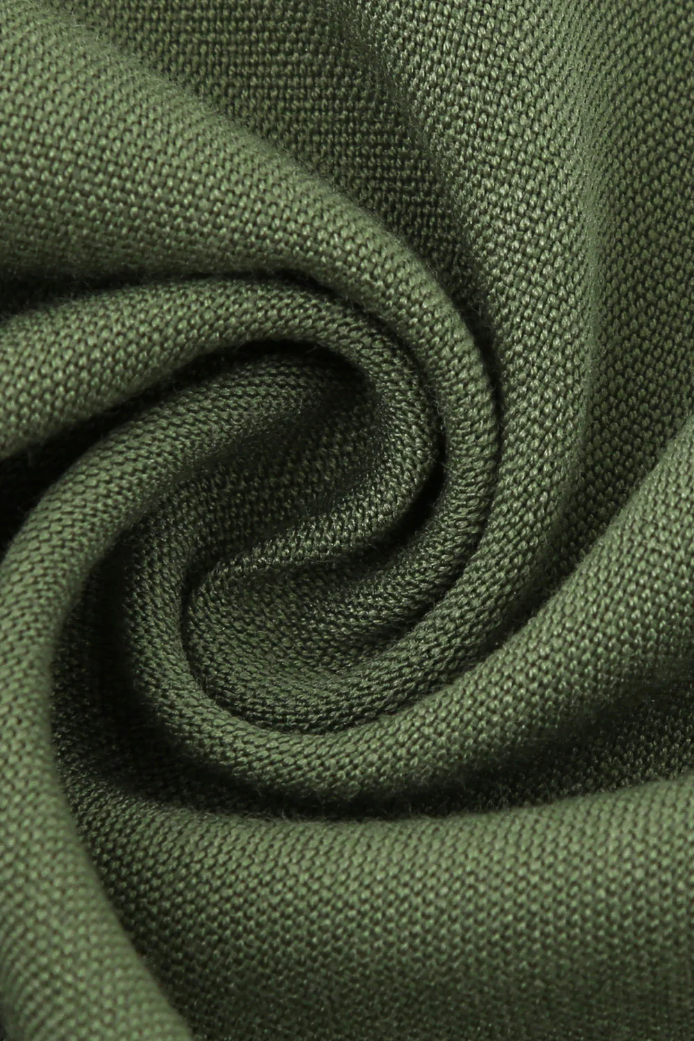 Zielony dekolt w serek z długim rękawem Vintage Swing Dress - Image 5