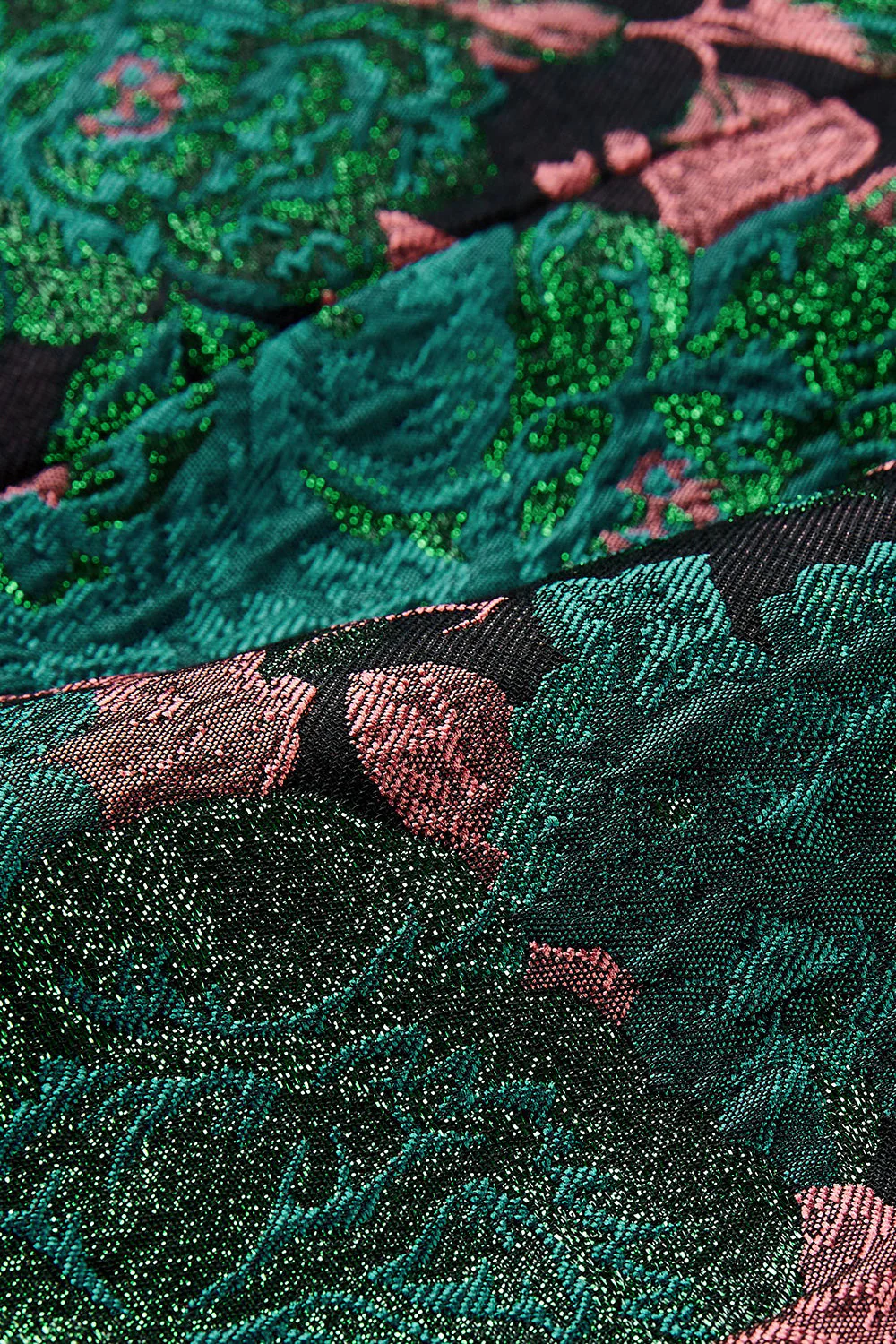 Zielony szal Lapel Jacquard Floral Pattern Męski garnitur do domu Blazer - Image 4