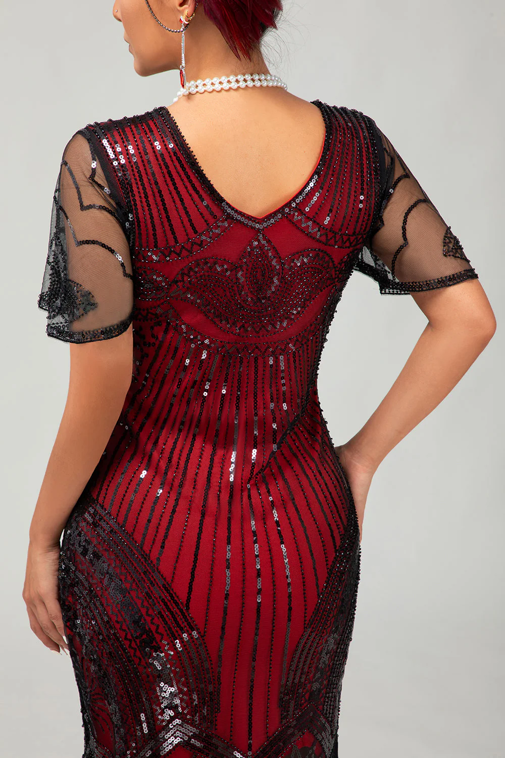złota cekinowa sukienka bodycon z lat 1920. z frędzlami - Image 14