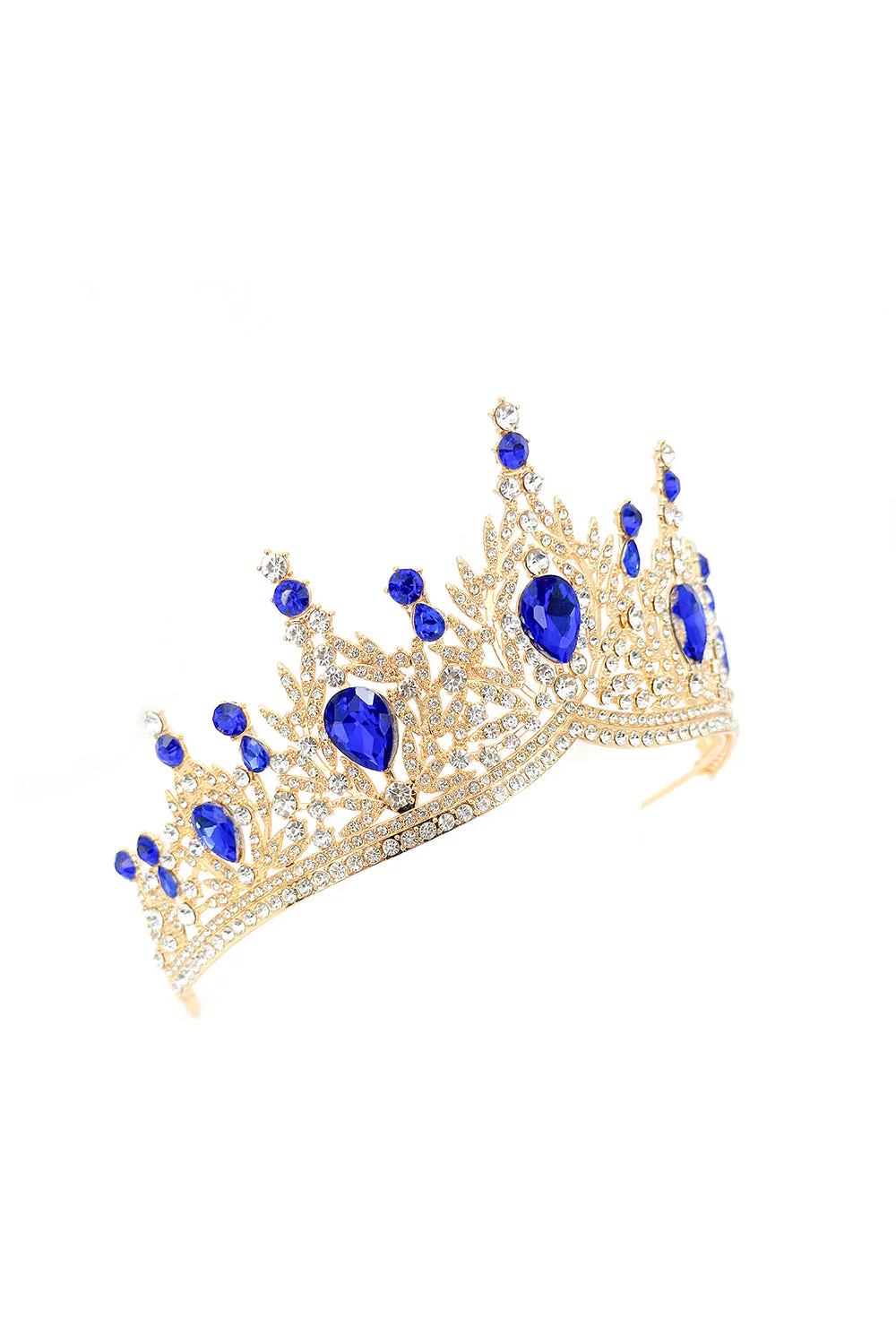 Złoto-królewska Niebieska Kryształowa Tiara Królowej Konkursu Maturalnego - Image 2