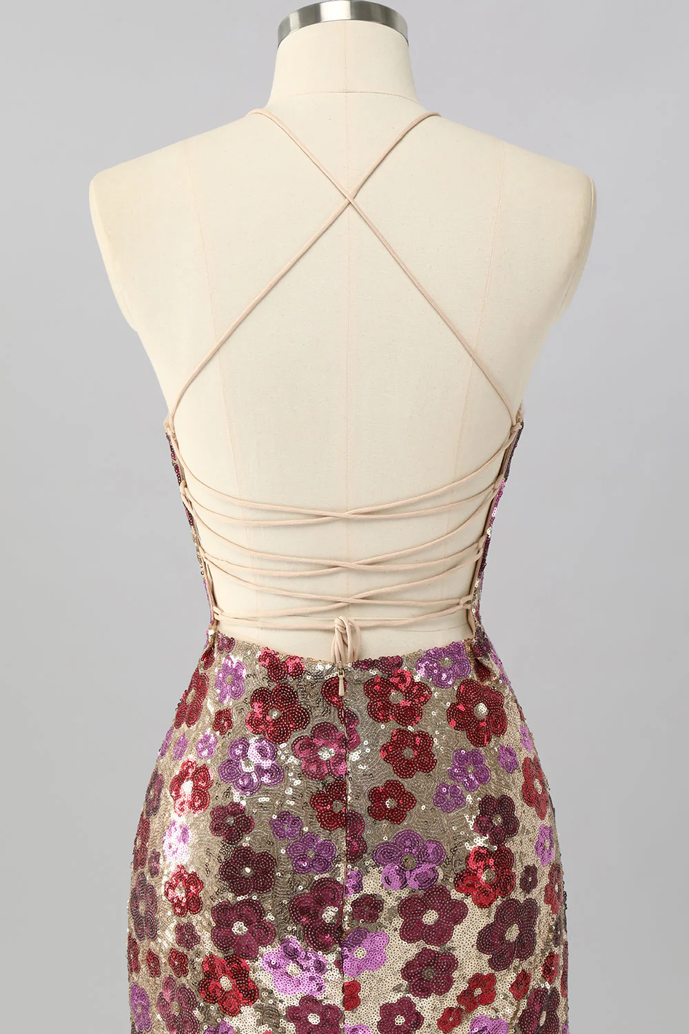 Żółta kwiatowa cekinowa sukienka bodycon mini homecoming - Image 12