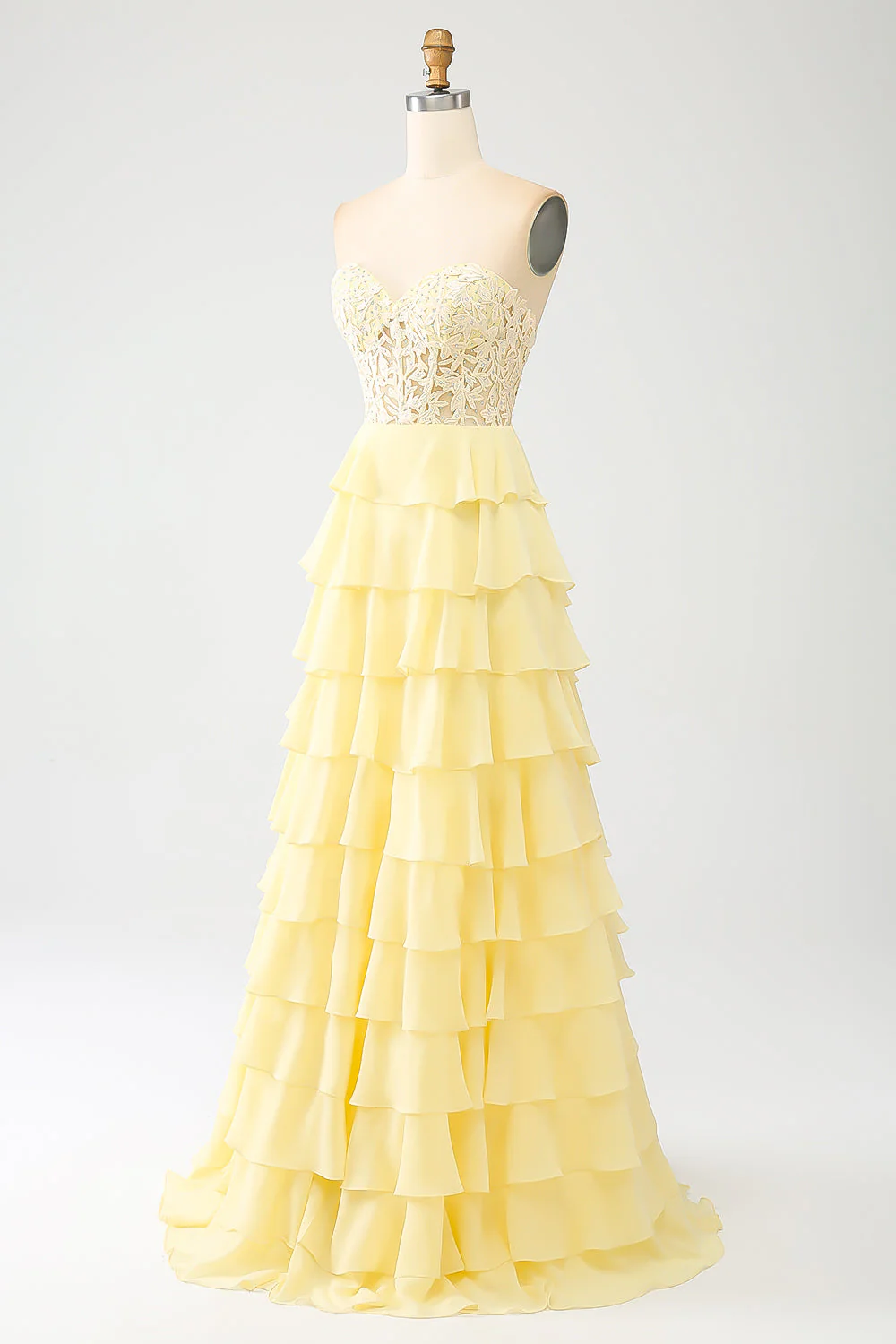 Żółta sukienka na studniówkę Sweetheart - Image 3