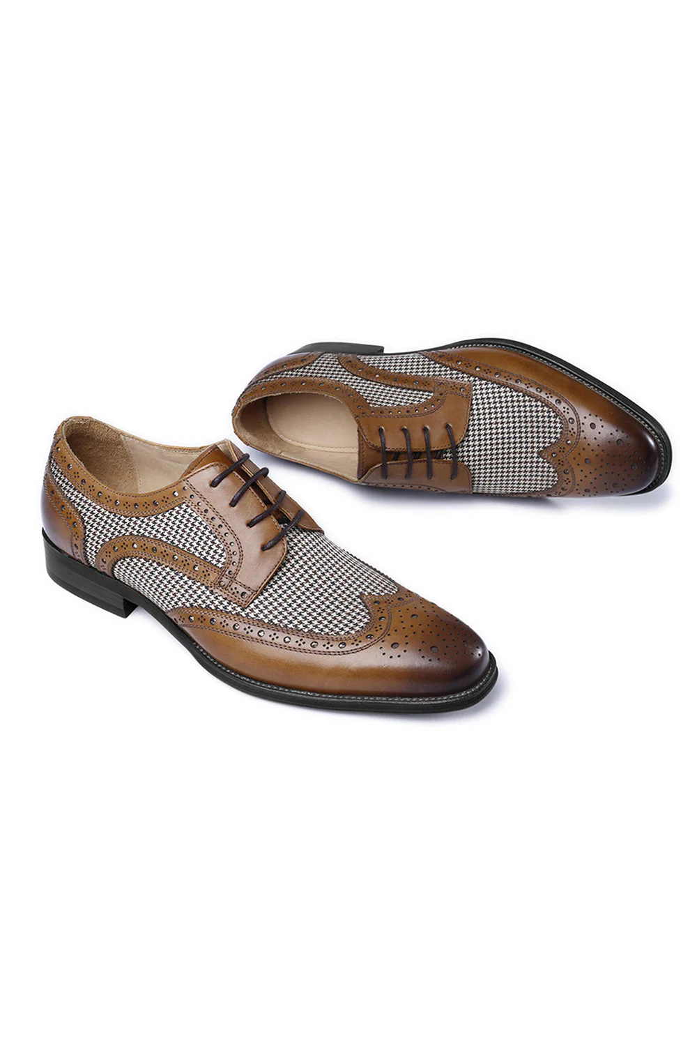 Żółte skórzane męskie buty casualowe - Image 3