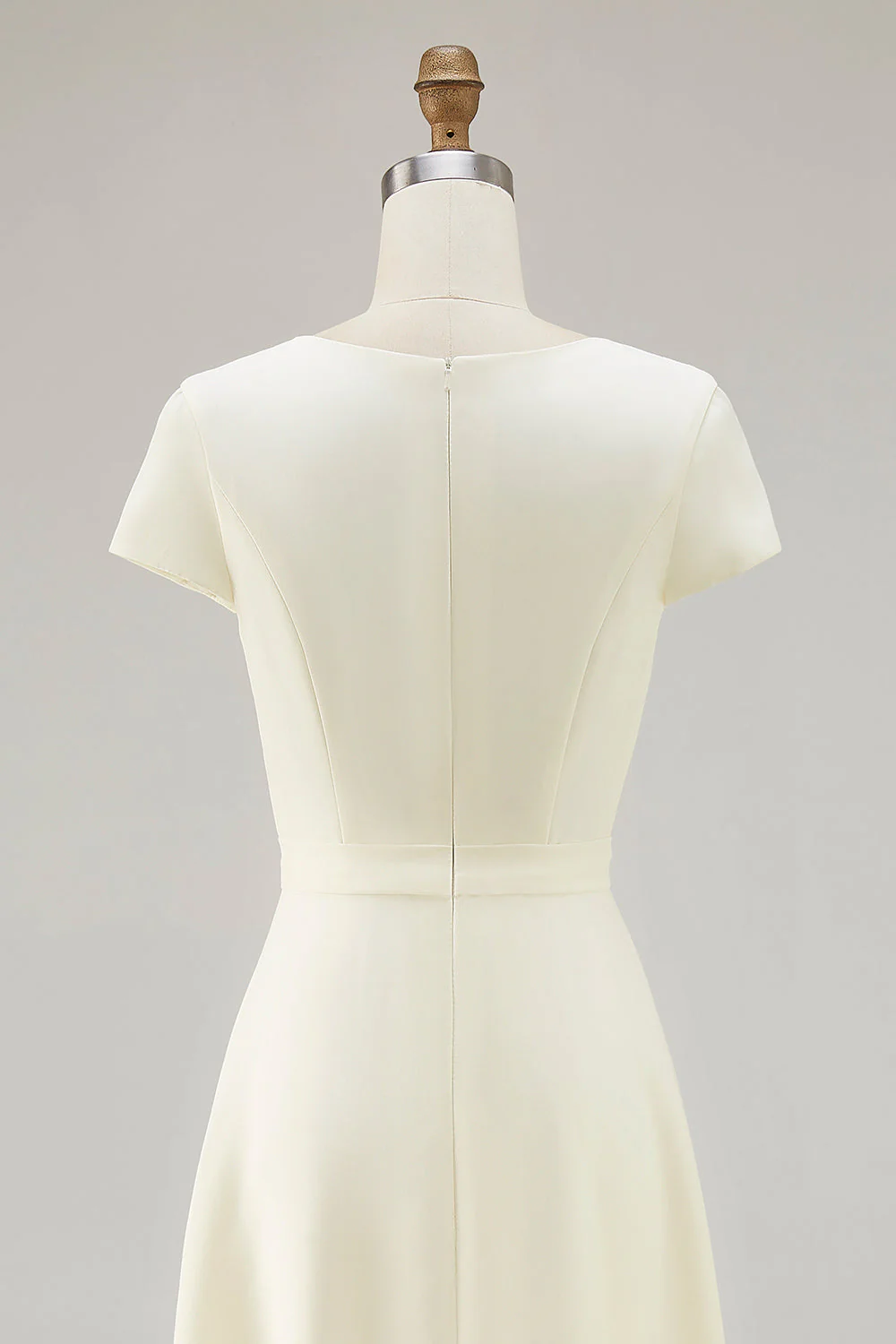 Żonkil A Line Dekolt W Łodzi Vintage Satynowa Długa Sukienka Robocza - Image 5